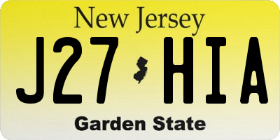NJ license plate J27HIA
