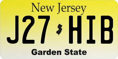 NJ license plate J27HIB