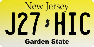 NJ license plate J27HIC