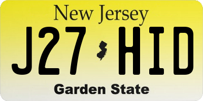 NJ license plate J27HID