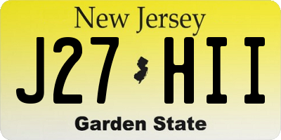 NJ license plate J27HII