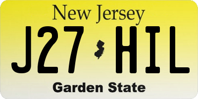 NJ license plate J27HIL