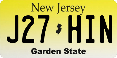 NJ license plate J27HIN