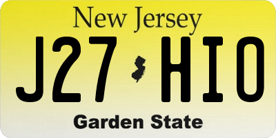 NJ license plate J27HIO