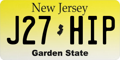 NJ license plate J27HIP