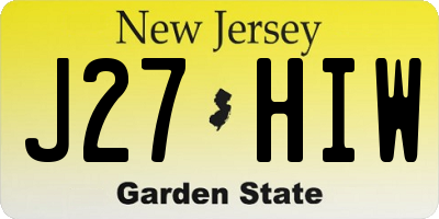 NJ license plate J27HIW