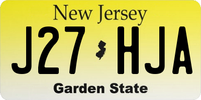 NJ license plate J27HJA