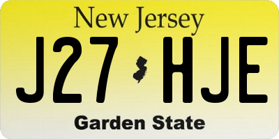 NJ license plate J27HJE