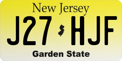NJ license plate J27HJF