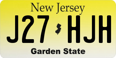NJ license plate J27HJH
