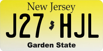 NJ license plate J27HJL