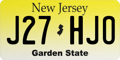 NJ license plate J27HJO