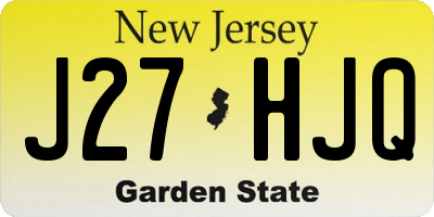 NJ license plate J27HJQ