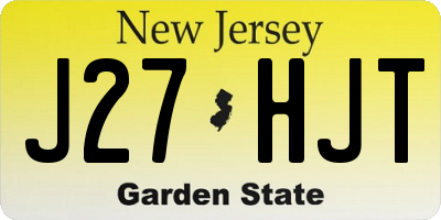NJ license plate J27HJT