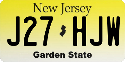 NJ license plate J27HJW