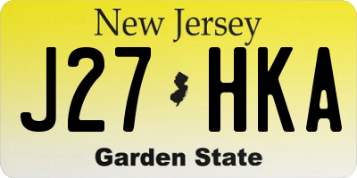 NJ license plate J27HKA