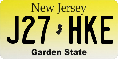 NJ license plate J27HKE