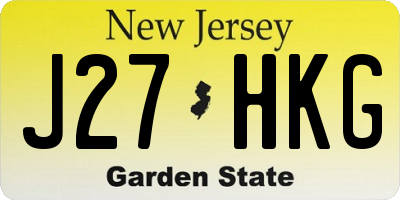 NJ license plate J27HKG