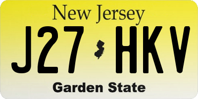 NJ license plate J27HKV