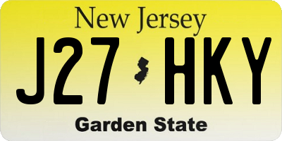 NJ license plate J27HKY