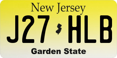 NJ license plate J27HLB