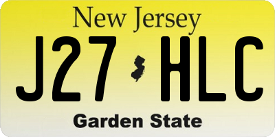 NJ license plate J27HLC