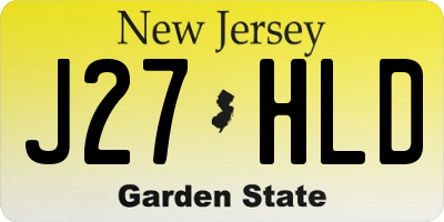 NJ license plate J27HLD