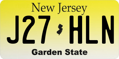 NJ license plate J27HLN