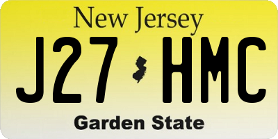 NJ license plate J27HMC