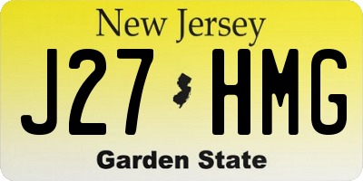 NJ license plate J27HMG