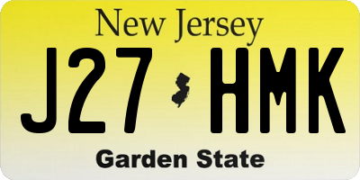 NJ license plate J27HMK