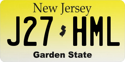 NJ license plate J27HML
