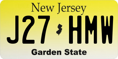 NJ license plate J27HMW
