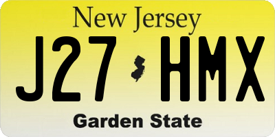 NJ license plate J27HMX