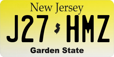 NJ license plate J27HMZ