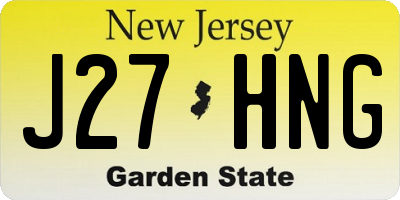 NJ license plate J27HNG
