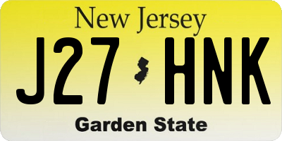 NJ license plate J27HNK