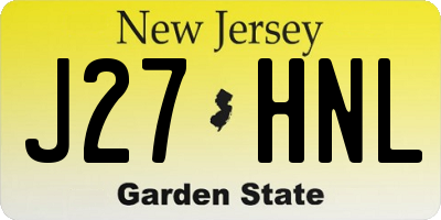 NJ license plate J27HNL