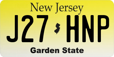 NJ license plate J27HNP
