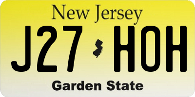 NJ license plate J27HOH