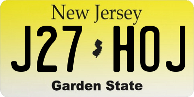 NJ license plate J27HOJ
