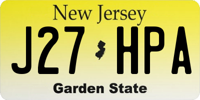 NJ license plate J27HPA