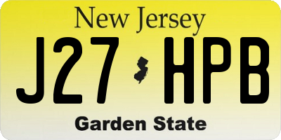 NJ license plate J27HPB