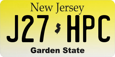 NJ license plate J27HPC