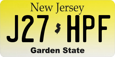 NJ license plate J27HPF