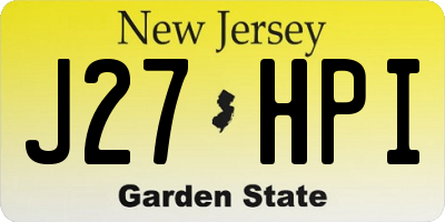NJ license plate J27HPI