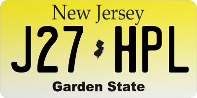 NJ license plate J27HPL