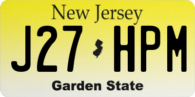 NJ license plate J27HPM
