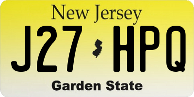 NJ license plate J27HPQ