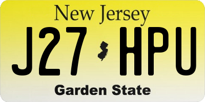 NJ license plate J27HPU